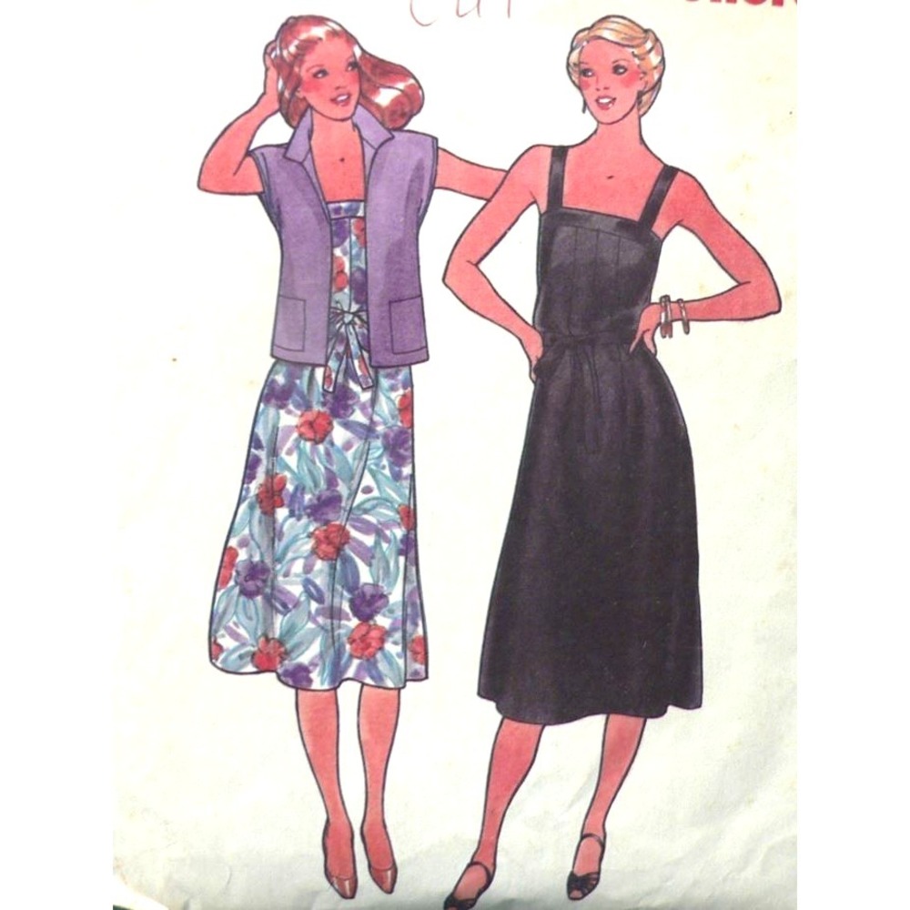 Vintage Butterick Sewing Pattern 6521 Women's Jacket Dress & Belt Size 6-8 Cut